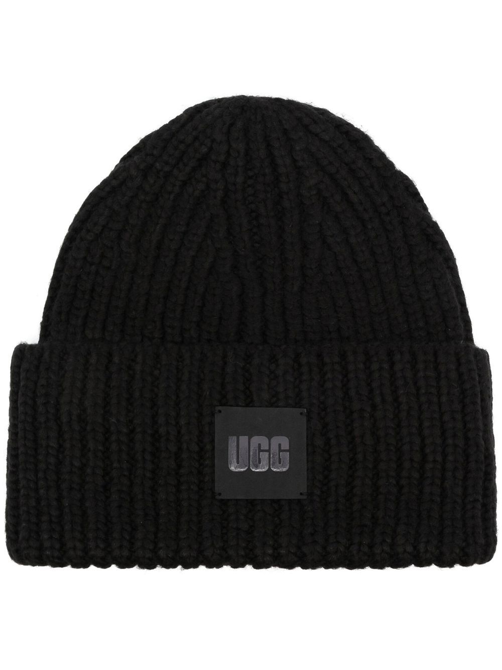 UGG 标贴罗纹针织套头帽 - 黑色