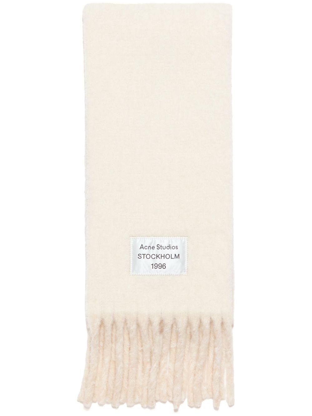 Acne Studios 标贴流苏围巾 - 白色