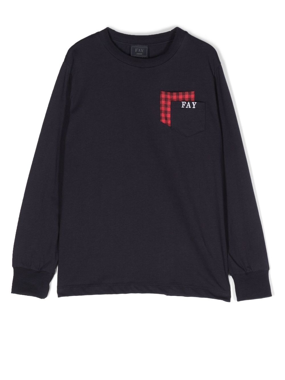 Fay Kids logo印花长袖T恤 - 蓝色