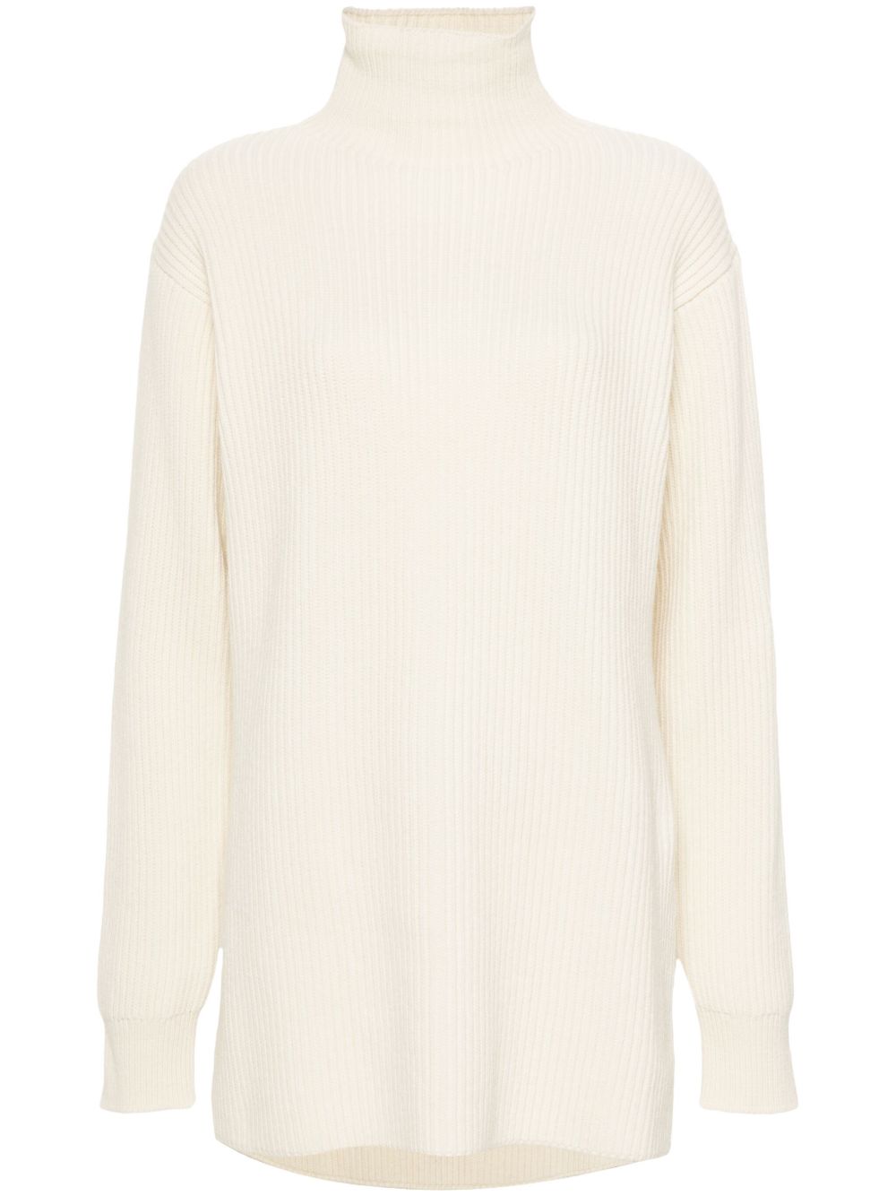 Jil Sander 高领罗纹毛衣 - 白色