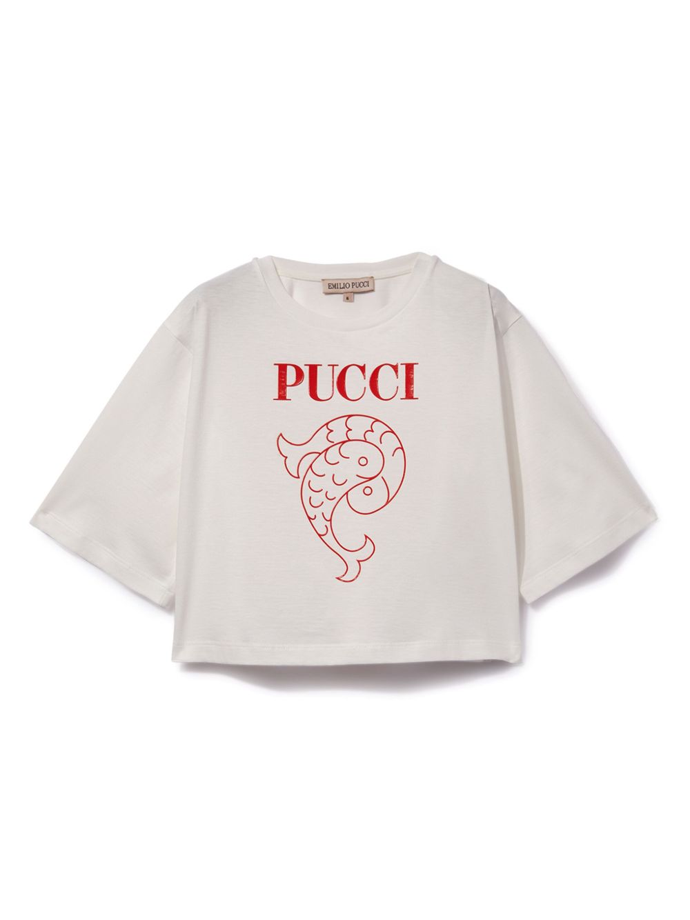 PUCCI Junior Pesci 印花T恤 - 白色