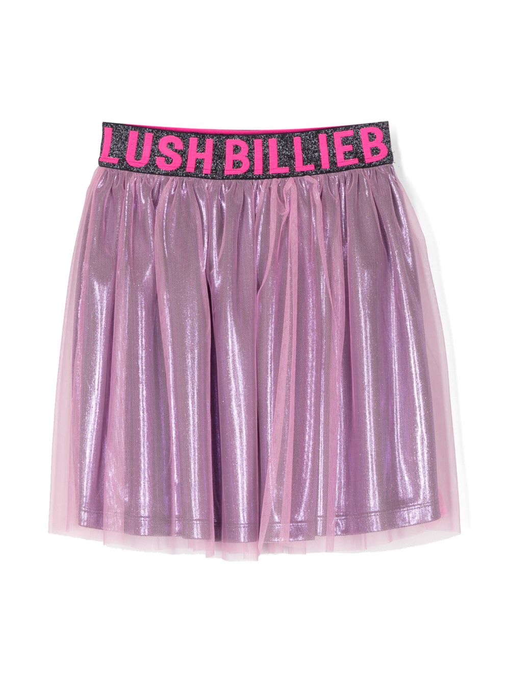 Billieblush logo腰身金属感效果半身裙 - 粉色