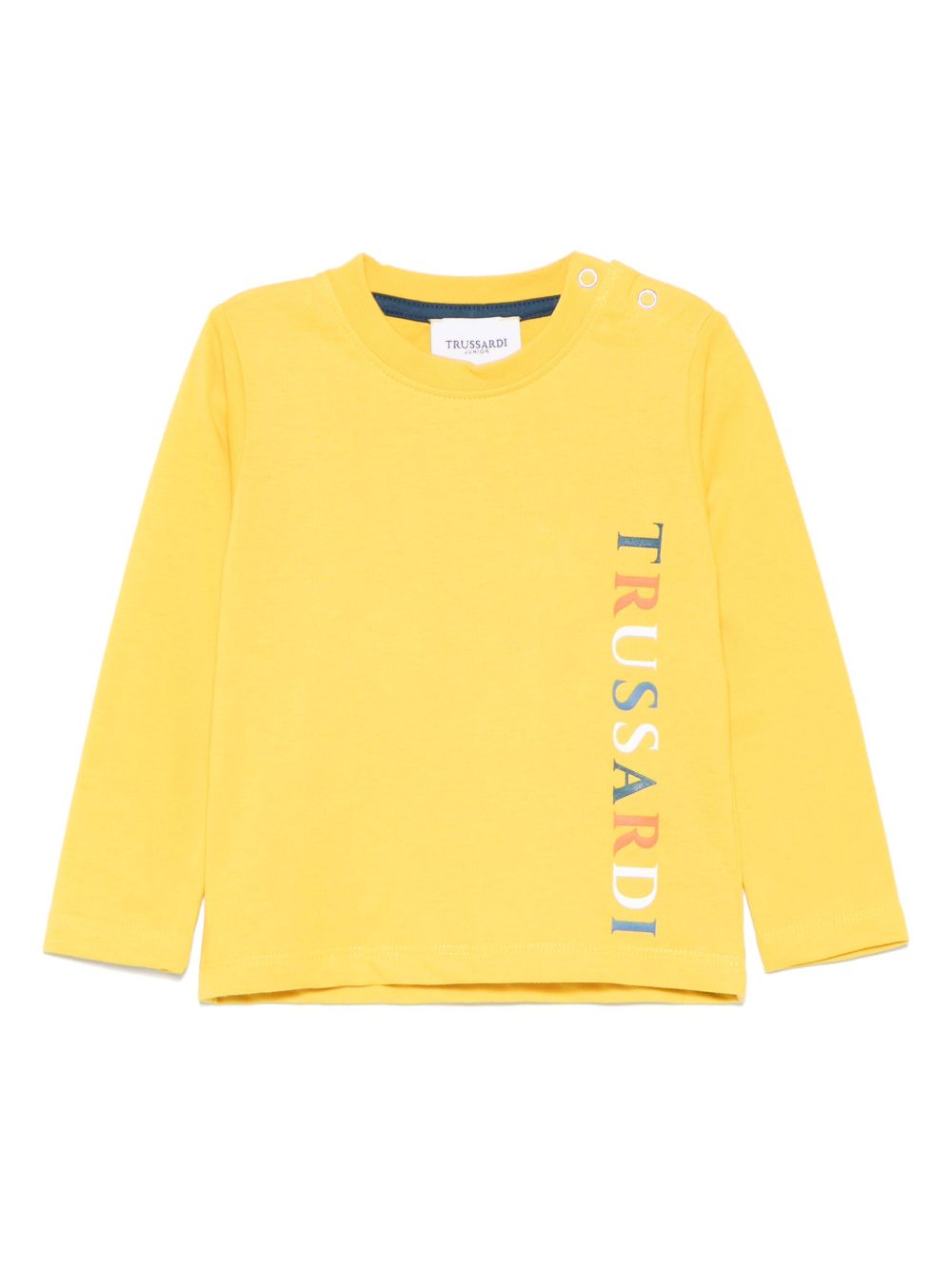 TRUSSARDI JUNIOR logo浮雕细节T恤 - 黄色