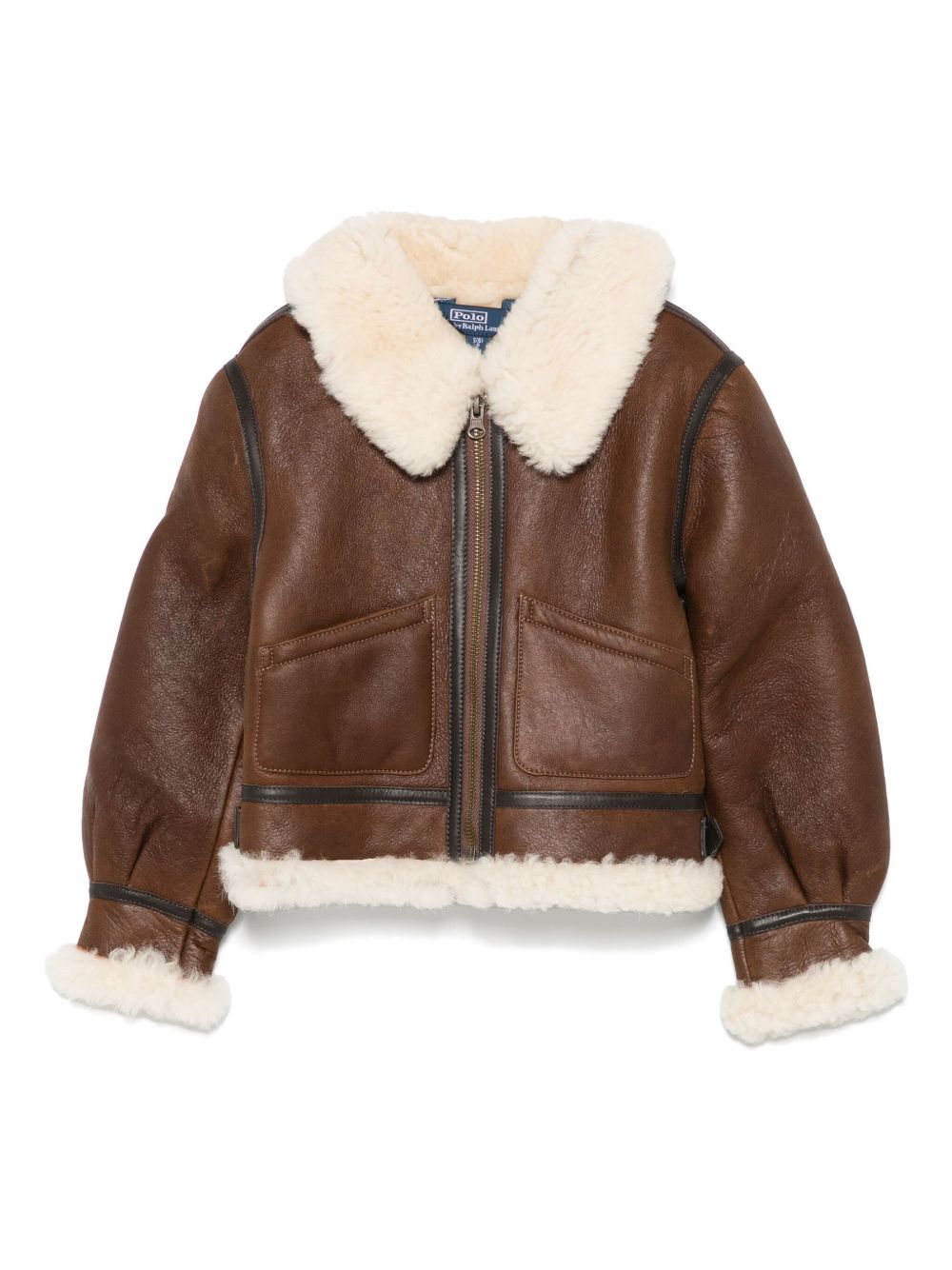 POLO RALPH LAUREN KIDS 皮夹克 - 褐色