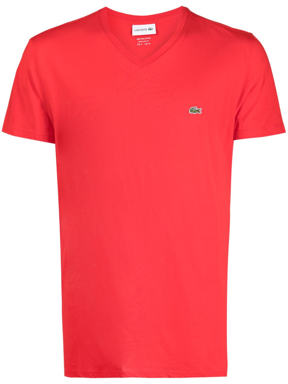 Lacoste logo刺绣棉T恤 - 红色