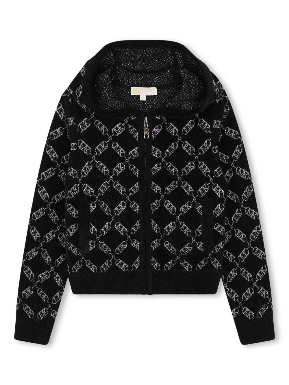 Michael Kors Kids logo提花连帽开衫 - 黑色
