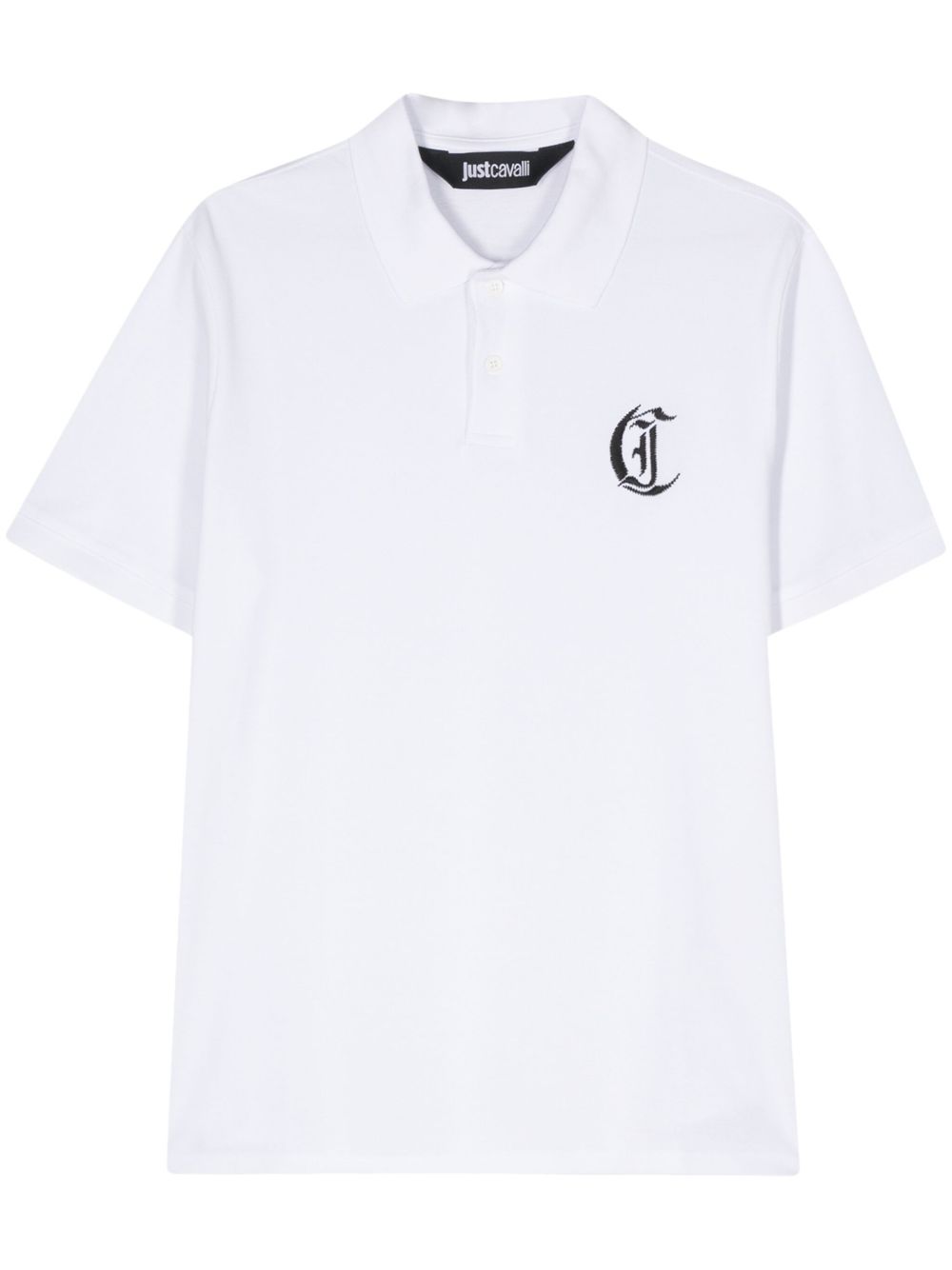 Just Cavalli logo刺绣polo衫 - 白色