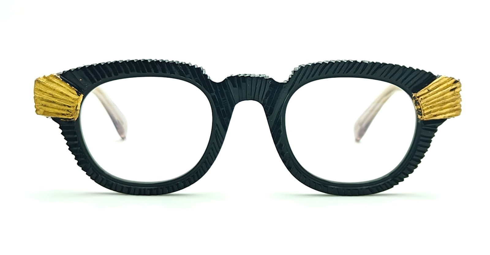 Kuboraum Mask S1 - Black Shine / Gold Leaf Rx Glasses