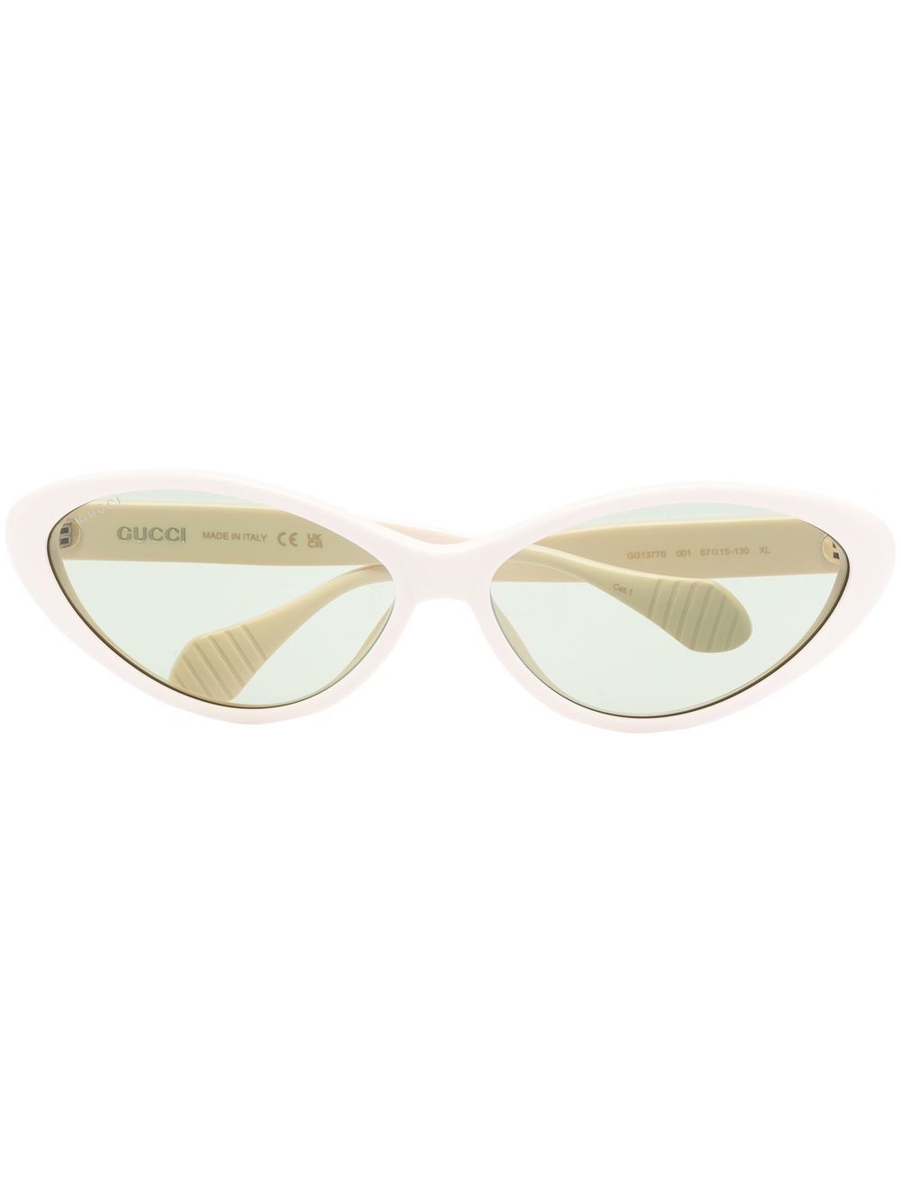 Gucci Eyewear 猫眼框太阳眼镜 - 白色