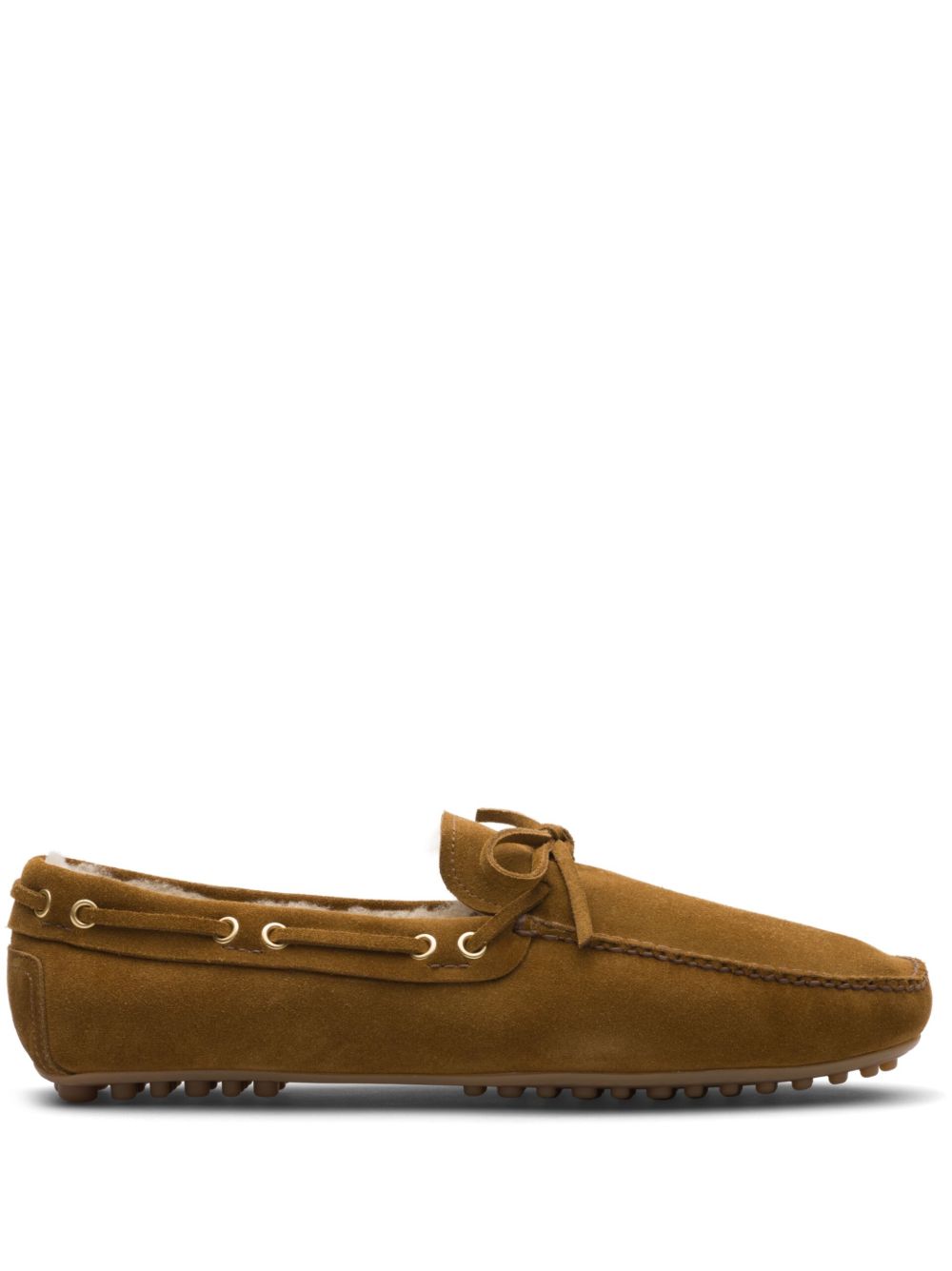 Car Shoe 绒面皮乐福鞋 - 褐色