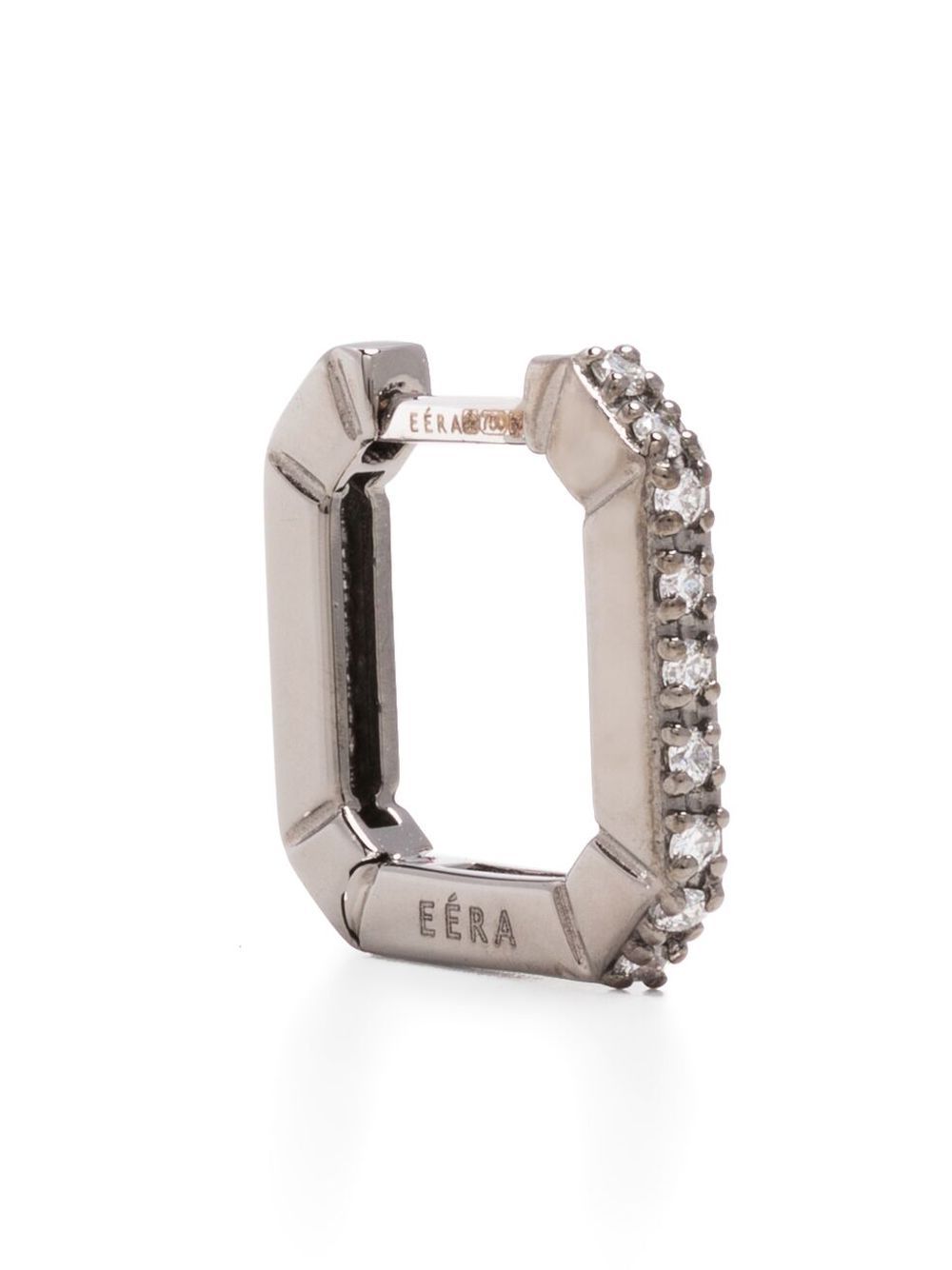EÉRA Candy Mini 18K黄金钻石圈形耳环 - 银色