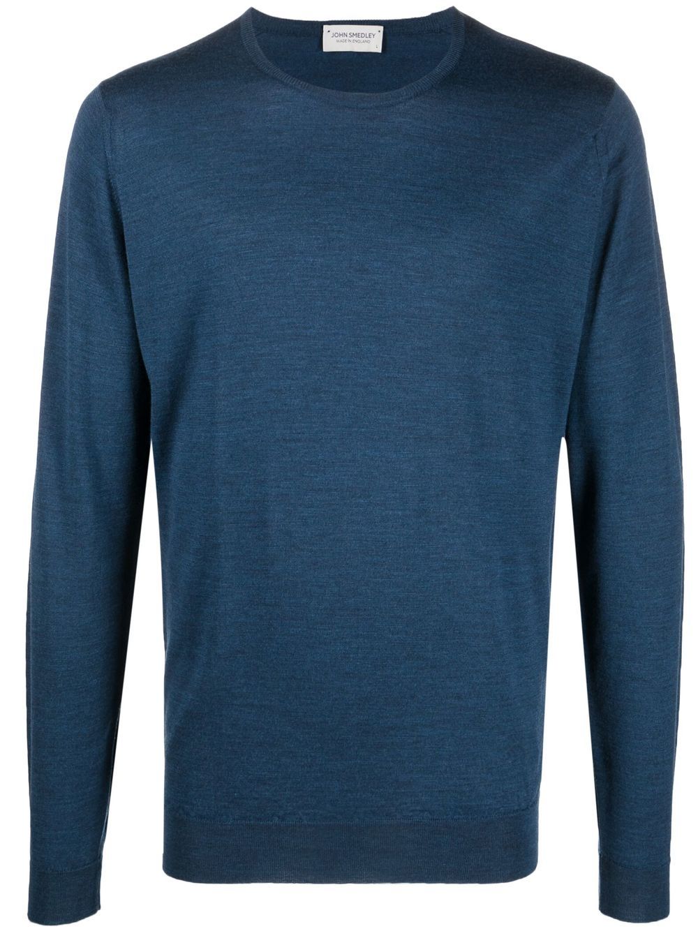 John Smedley 密织罗纹边饰毛衣 - 蓝色