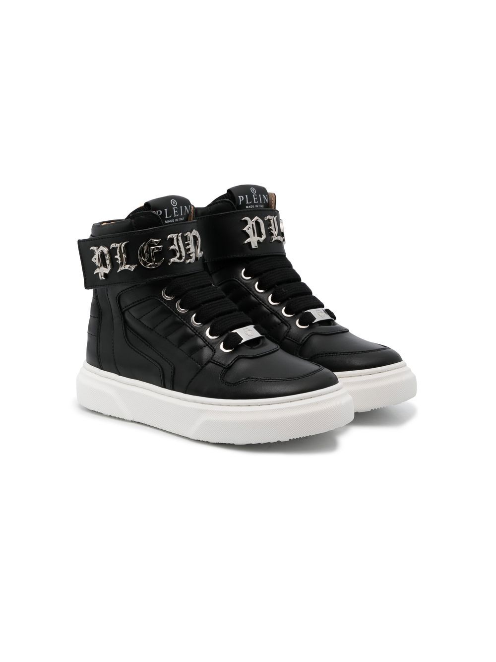 Philipp Plein Junior Gothic Plein 高帮运动鞋 - 黑色