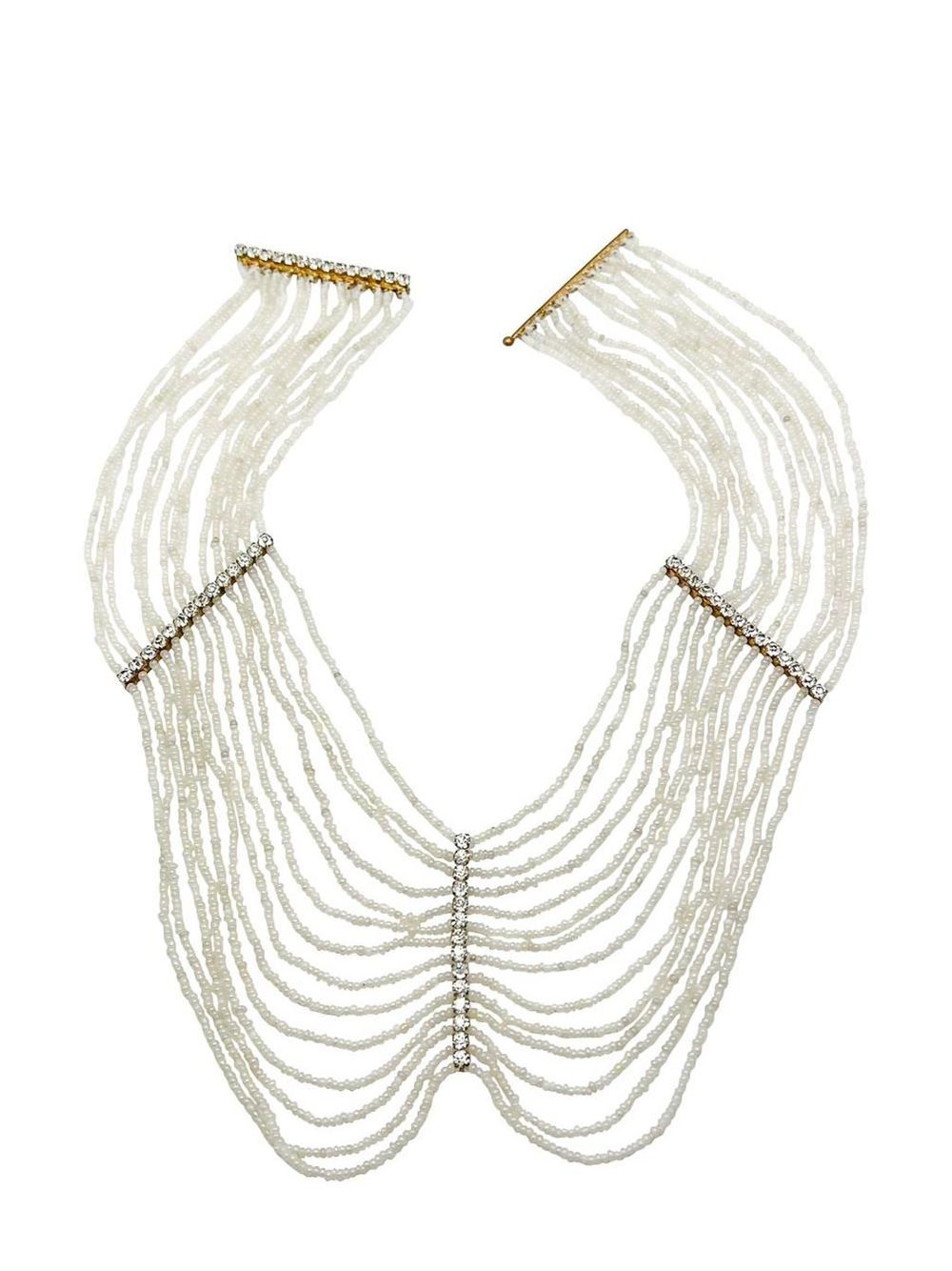 Jennifer Gibson Jewellery Antique Bridal Glass and Paste Festoon 项链（1880年代典藏款） - 金属色