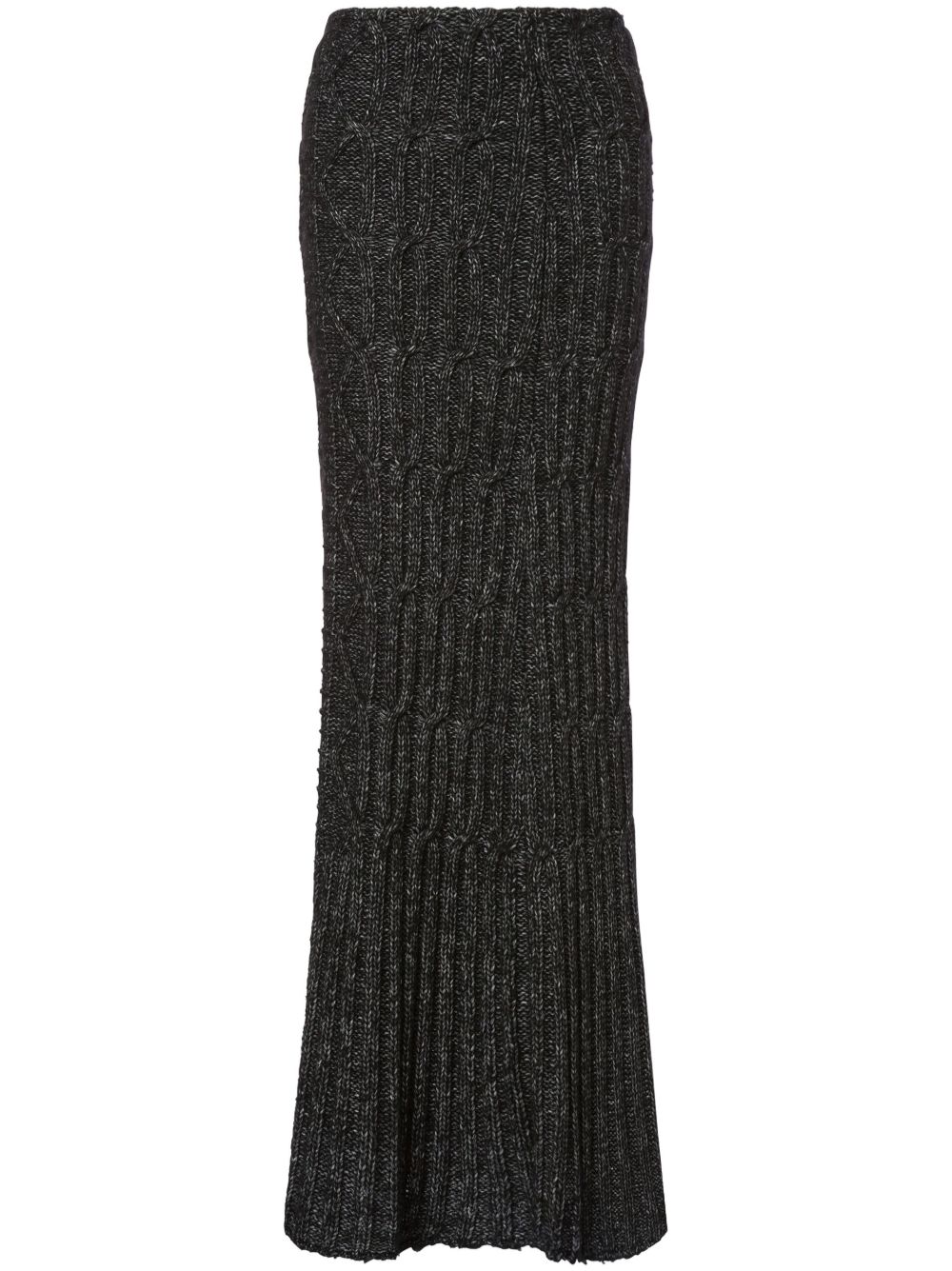 Alberta Ferretti 粗针织铅笔超长半身裙 - 黑色