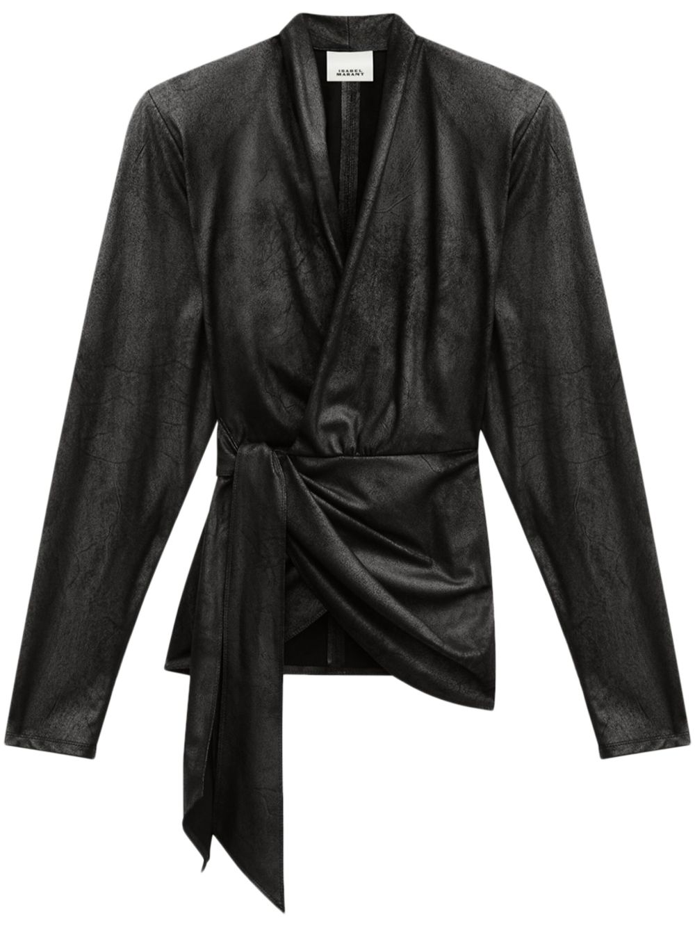 ISABEL MARANT Cinaye 裹身式上衣 - 黑色