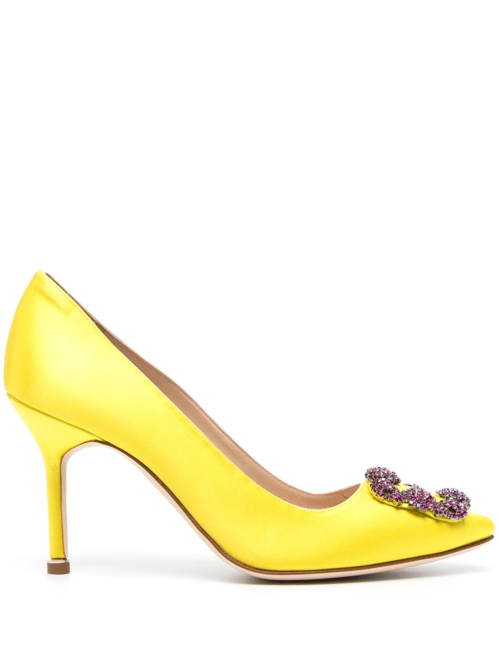 Manolo Blahnik Hangisli 皮质高跟鞋 - 黄色