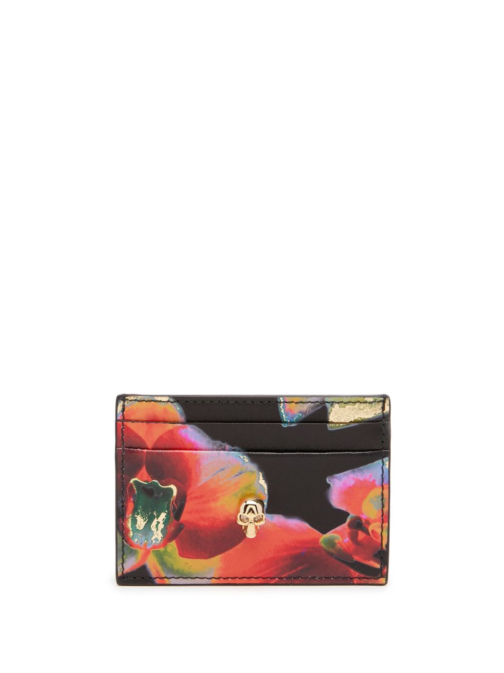 Alexander McQueen Solarised Orchid Skull 卡夹 - 黑色