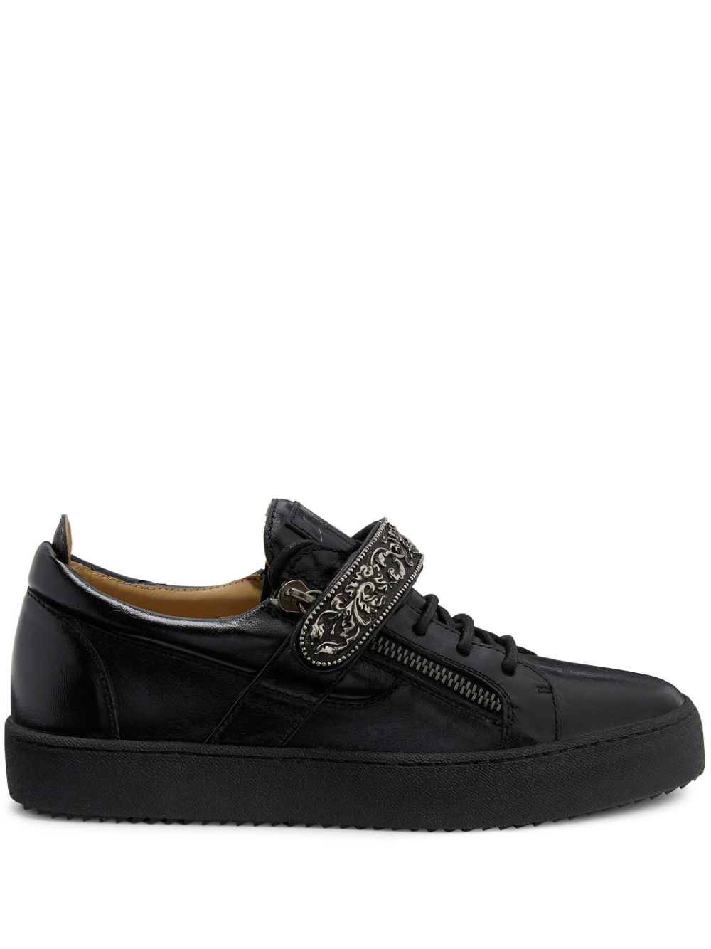 Giuseppe Zanotti Coby 皮质运动鞋 - 黑色