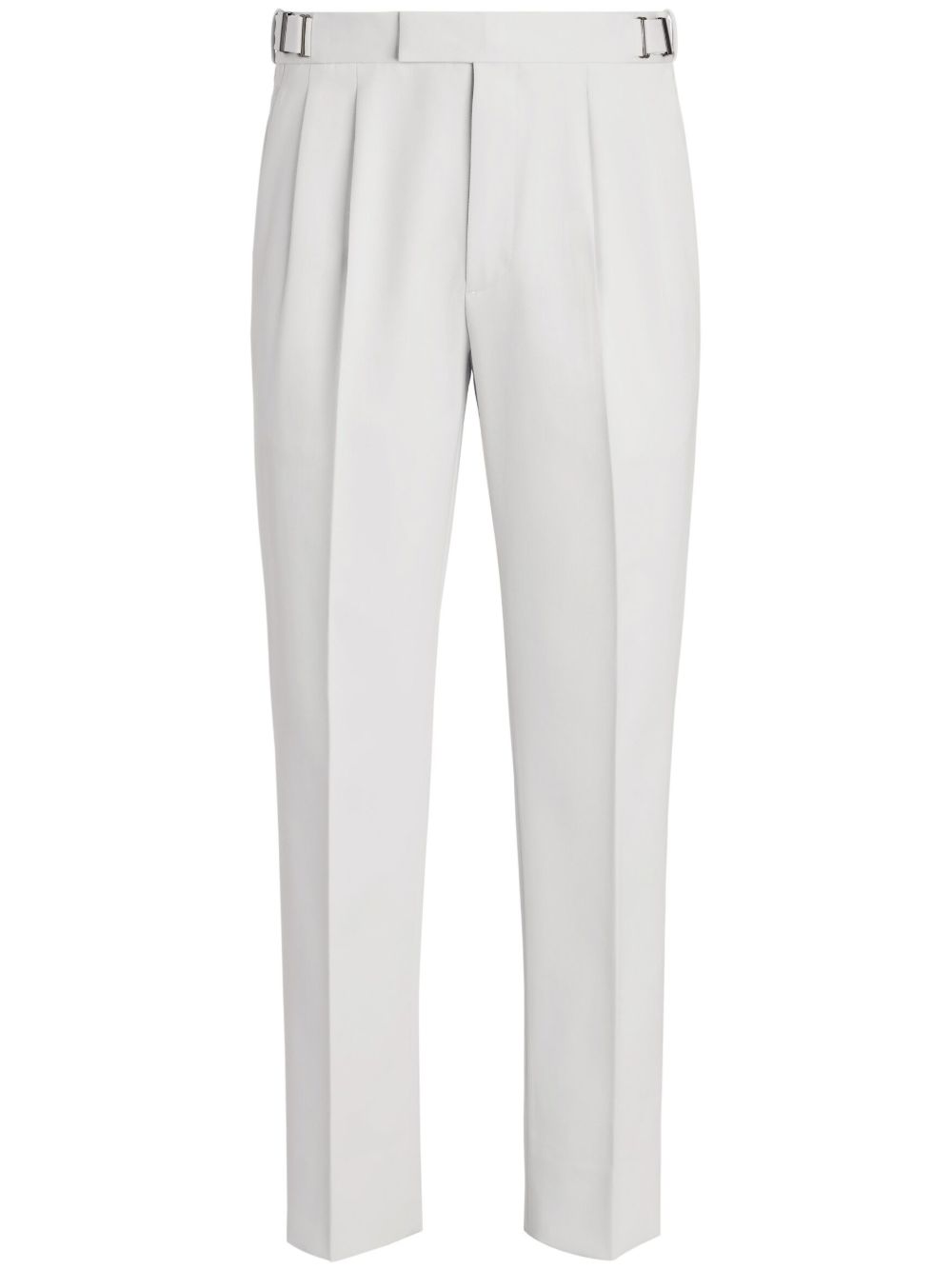 Zegna 褶饰细节直筒裤 - 白色