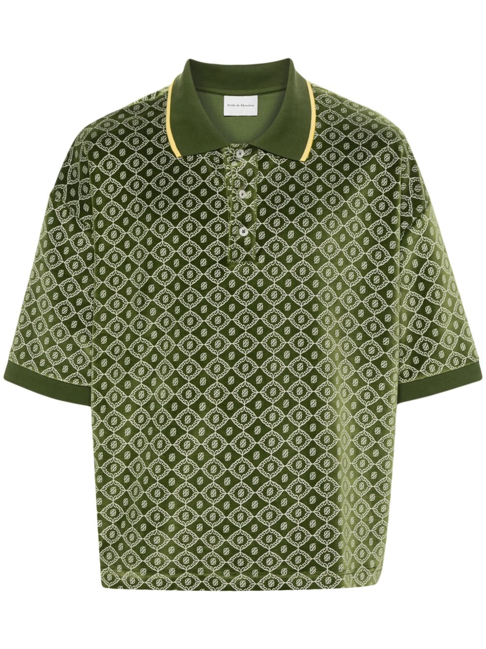 Drôle De Monsieur Le Polo Monogramme polo衫 - 绿色
