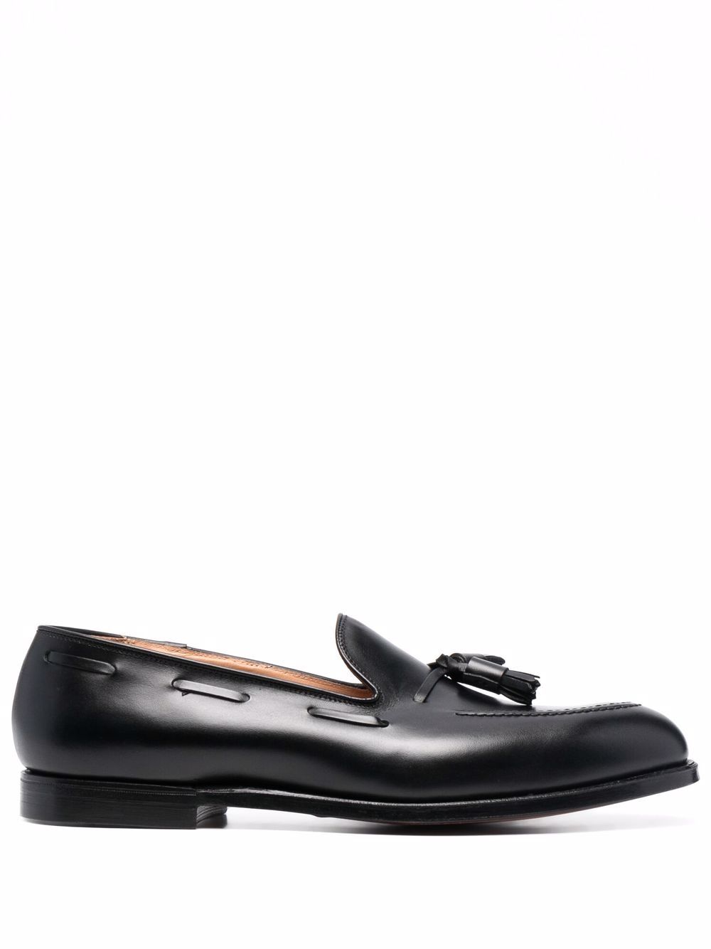 Crockett & Jones 流苏细节乐福鞋 - 黑色