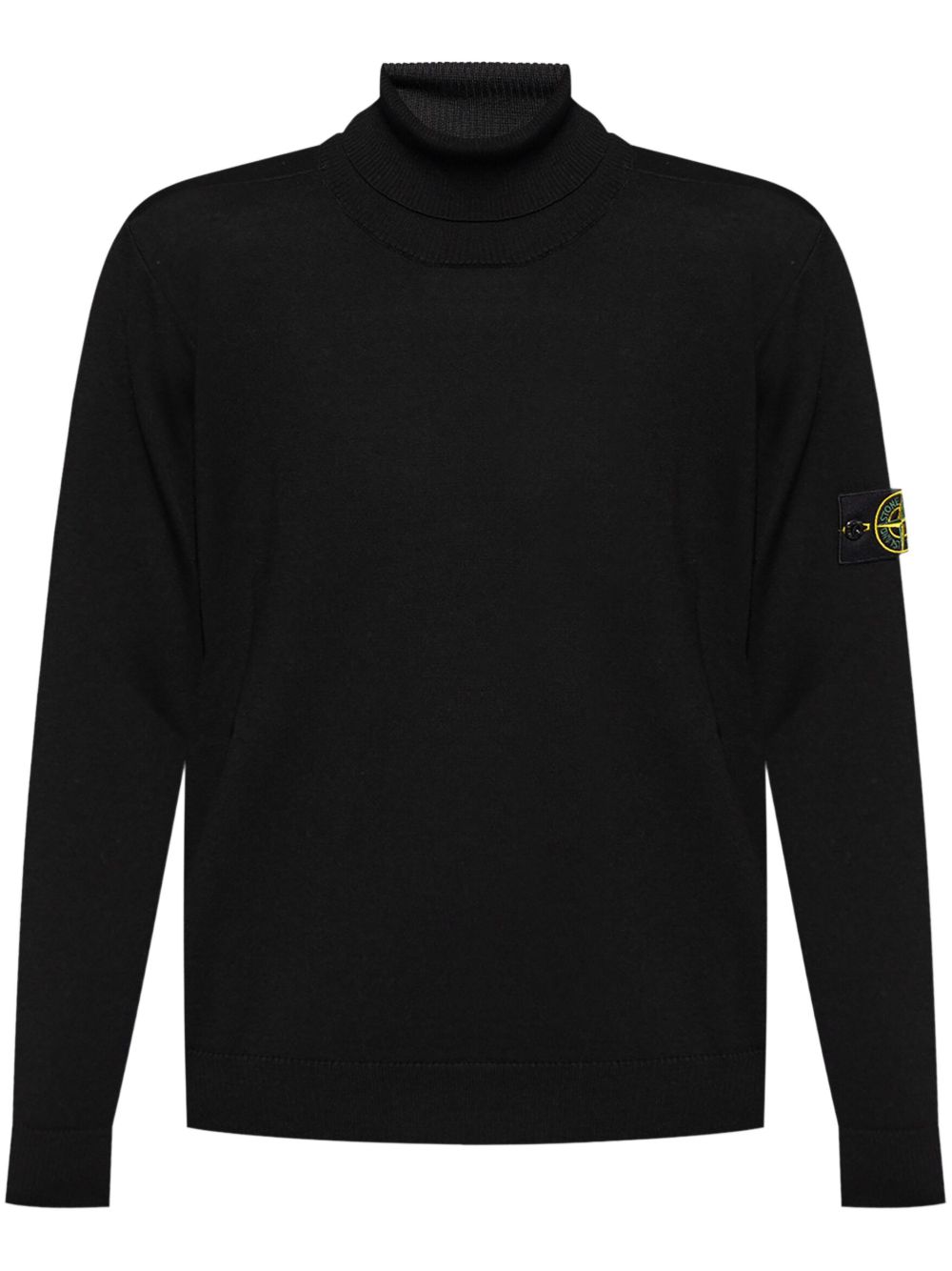 Stone Island 罗盘贴花羊毛毛衣 - 黑色