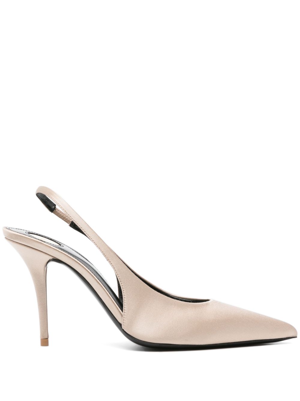 Saint Laurent Norma 缎面高跟鞋（9厘米） - 中性色
