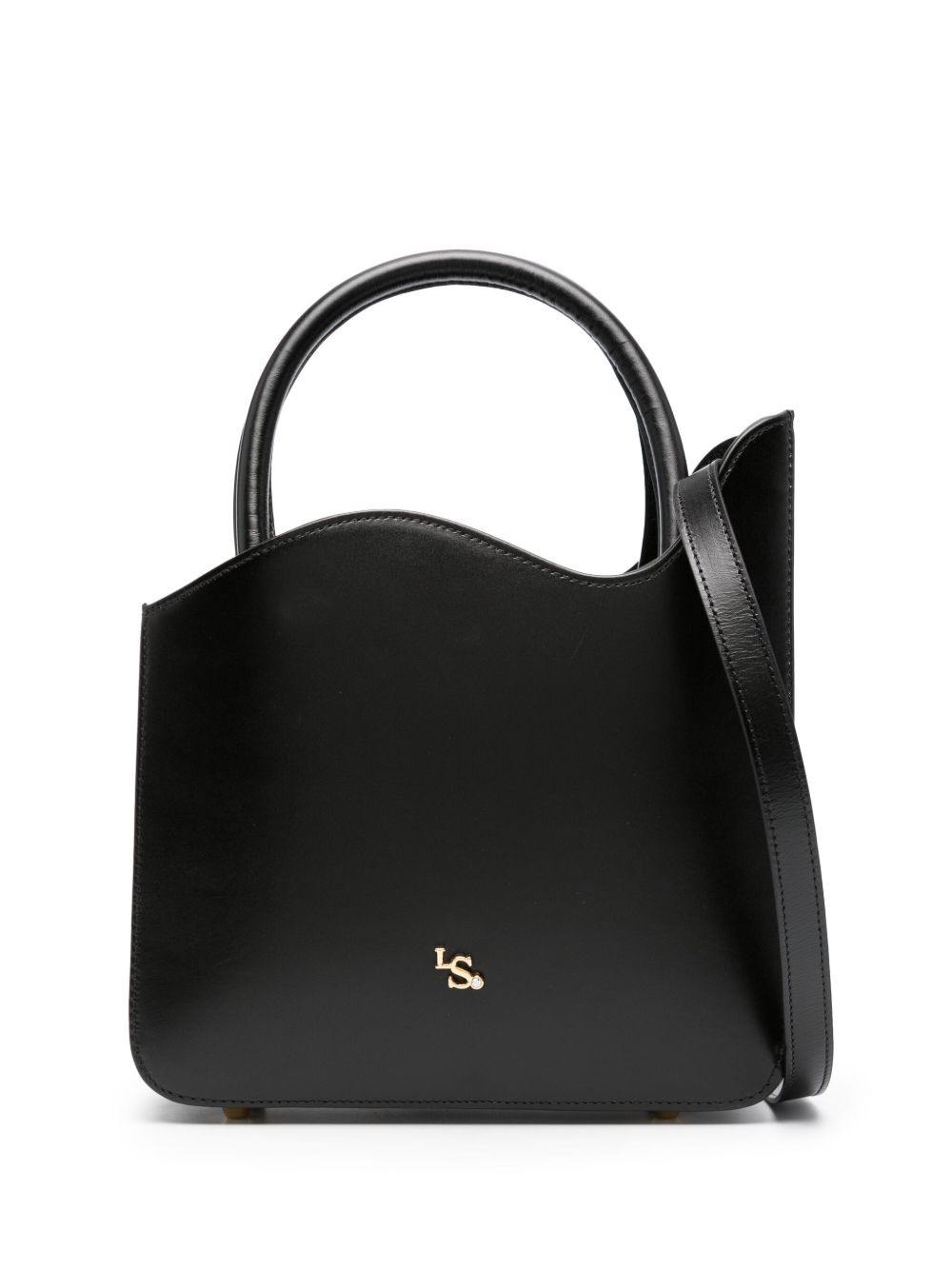 Le Silla Ivy logo标牌中号皮质手提包 - 黑色
