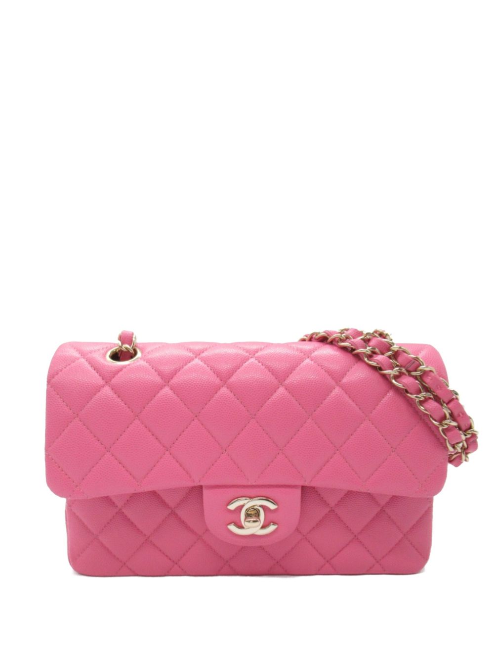 CHANEL Pre-Owned Double Flap 中号单肩包（2020-2021年典藏款） - 粉色