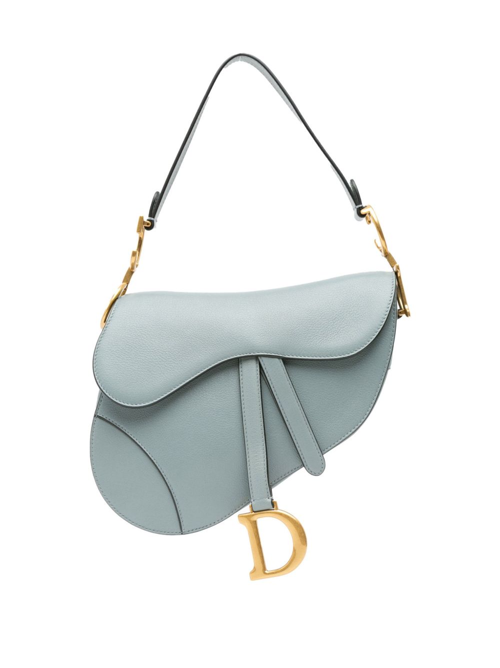 Christian Dior Pre-Owned 2022 Medium Leather Saddle shoulder bag - 蓝色