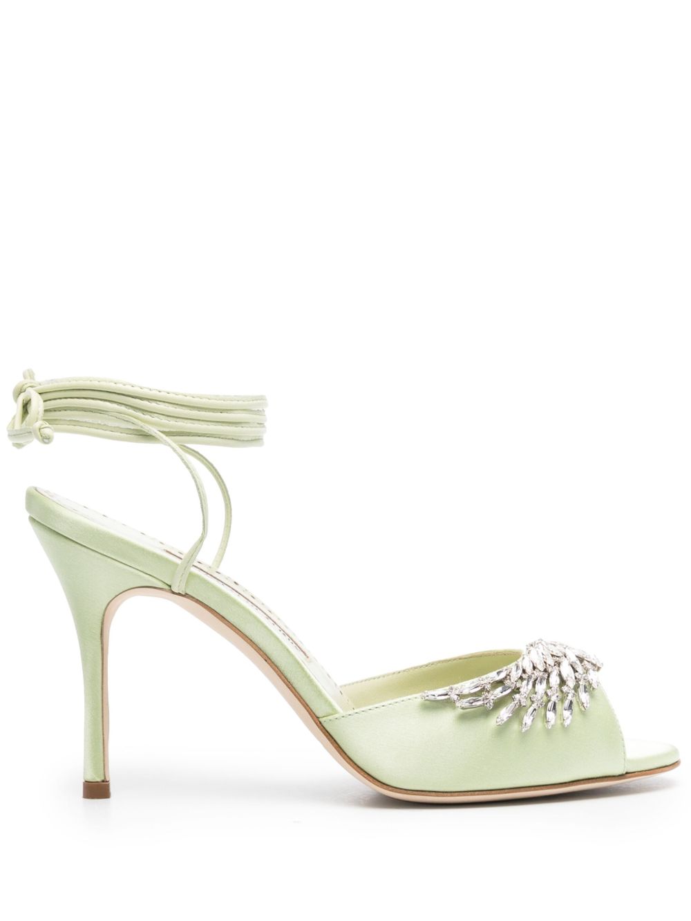 Manolo Blahnik Plumena 高跟凉鞋 - 绿色