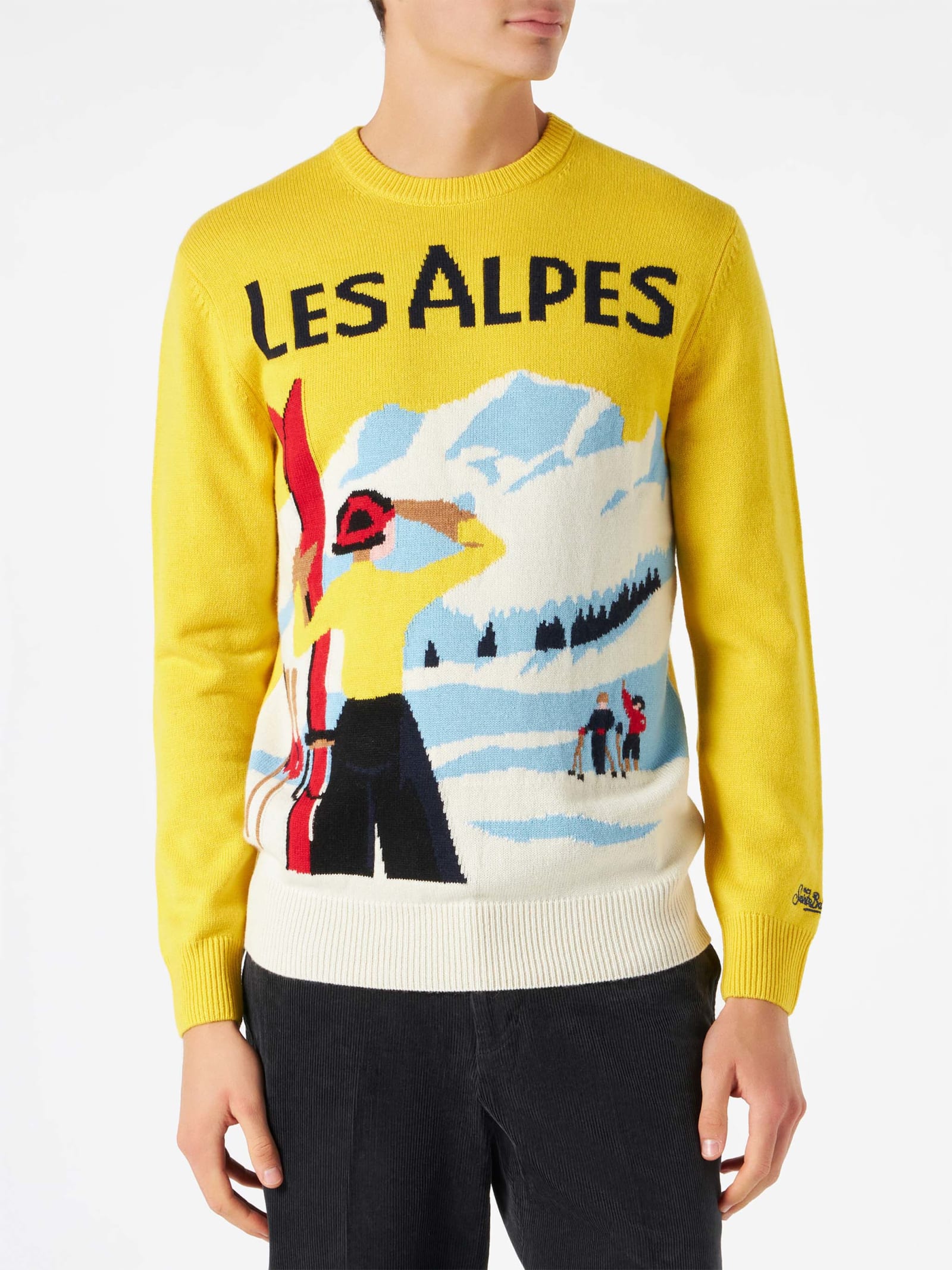 MC2 Saint Barth 男士毛衣 Les Alpes 明信片图案