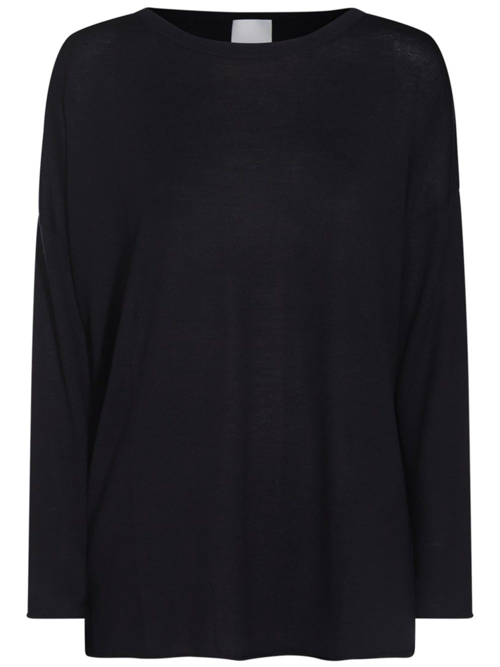 Allude 长袖圆领毛衣 - 黑色