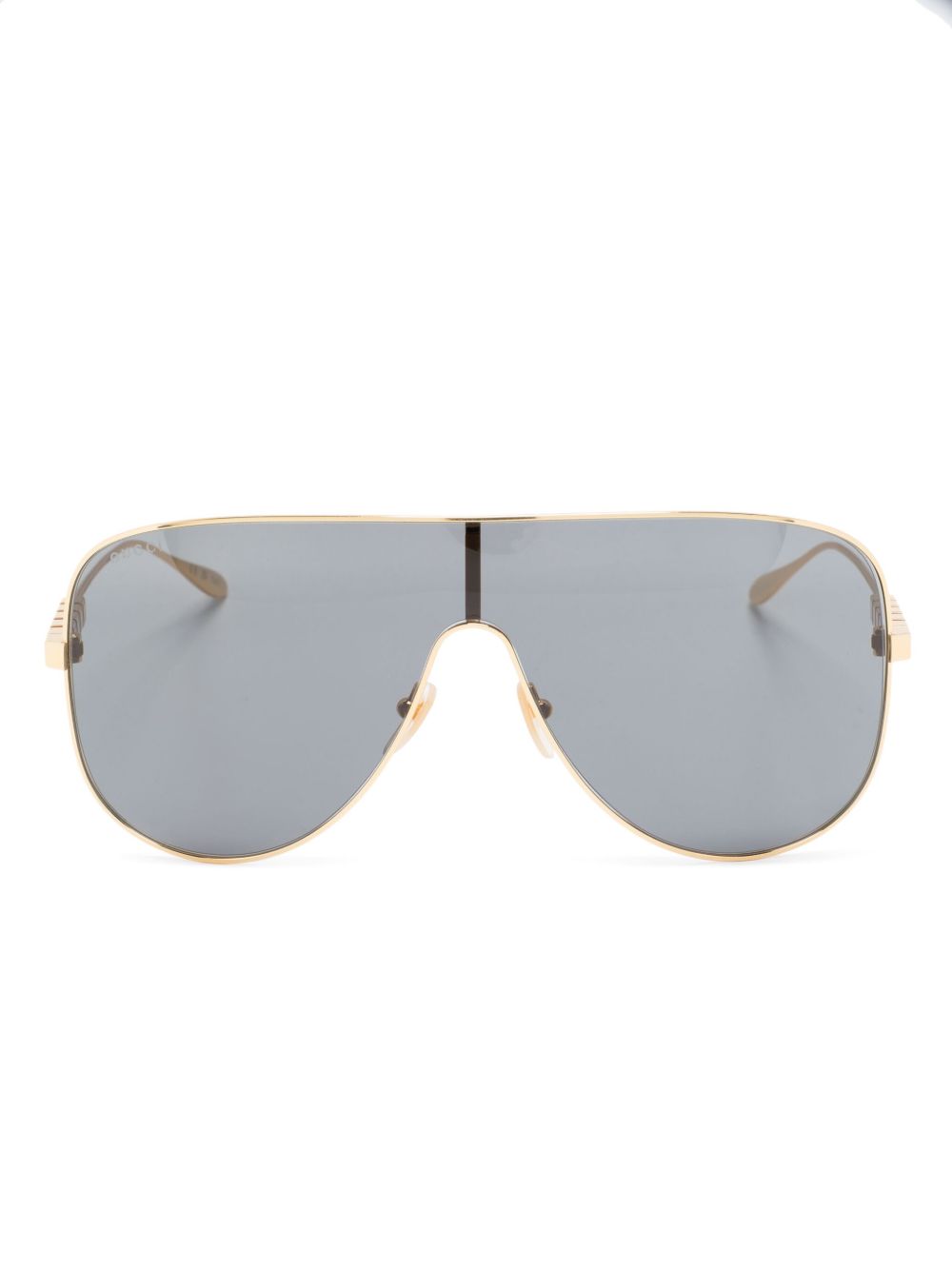 Gucci Eyewear 有色镜片飞行员镜框太阳眼镜 - 金色