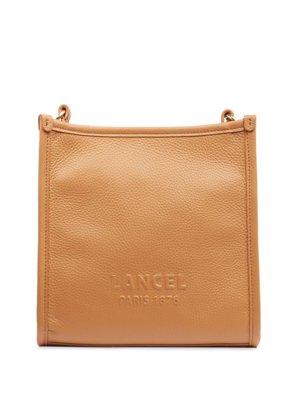 Lancel logo压纹斜挎包 - 褐色