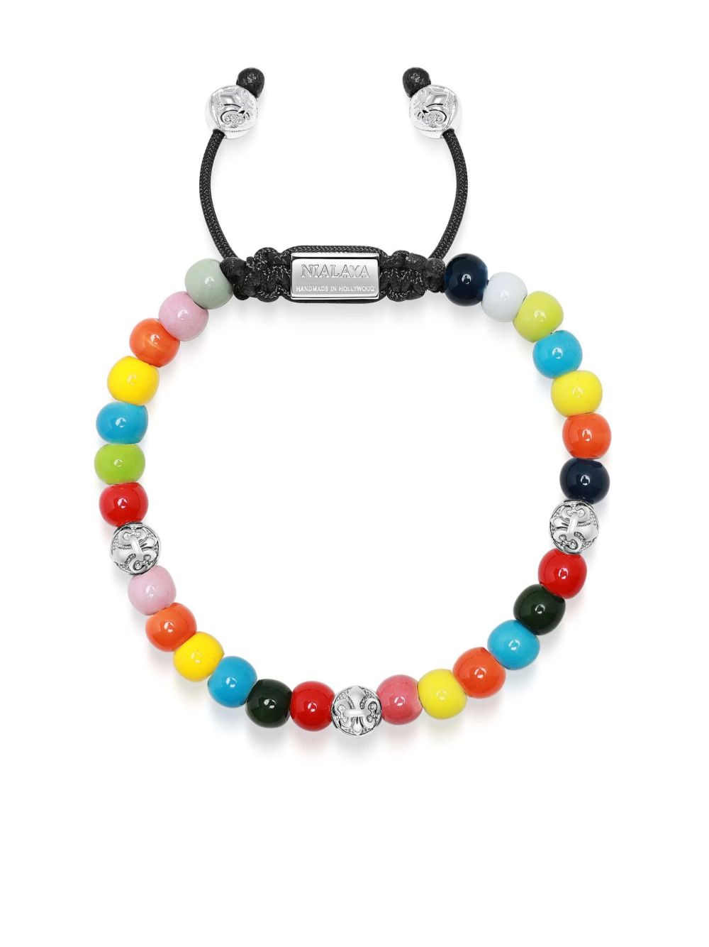 Nialaya Jewelry 串珠细节手链 - 银色