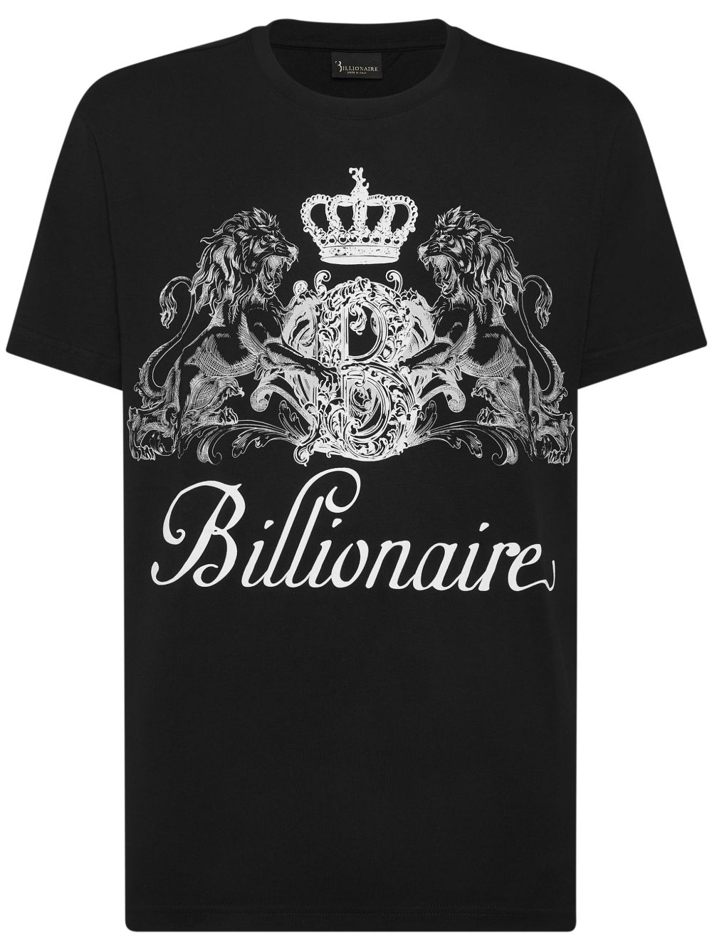 Billionaire logo印花棉T恤 - 黑色