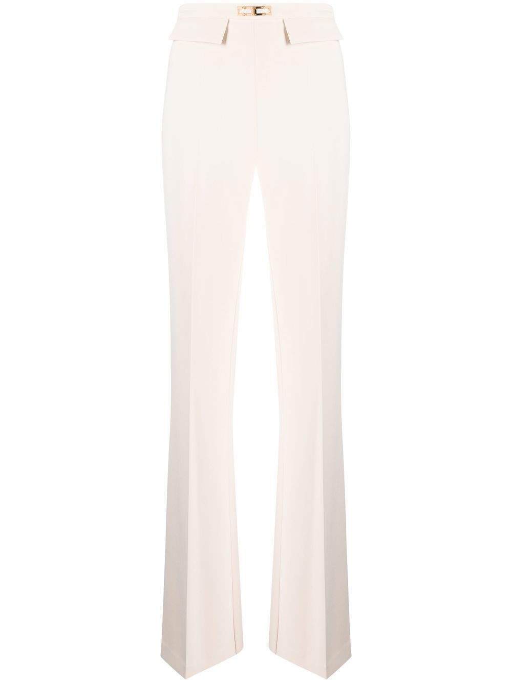 Elisabetta Franchi logo标牌喇叭裤 - 中性色