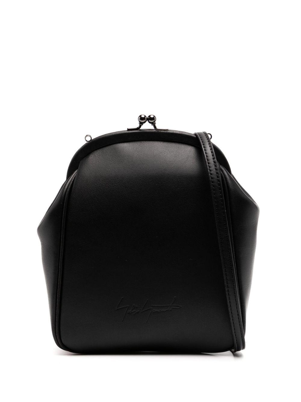 Yohji Yamamoto logo压纹迷你包 - 黑色