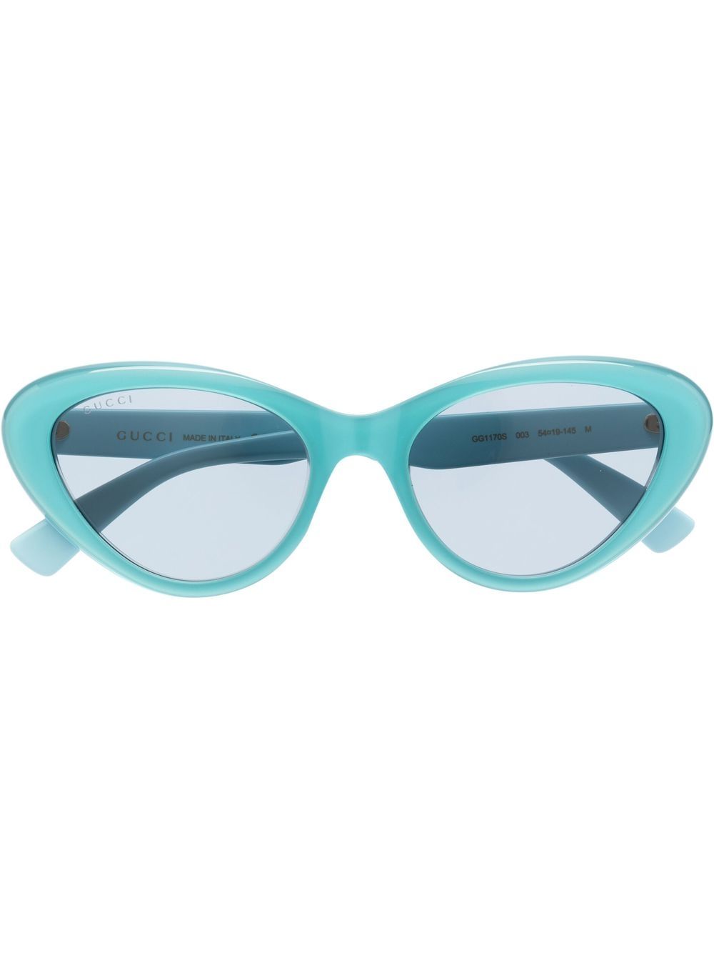 Gucci Eyewear logo压纹猫眼太阳眼镜 - 蓝色