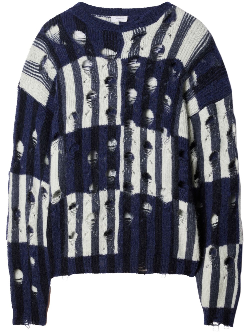 Off-White Shibori 仿旧针织毛衣 - 蓝色