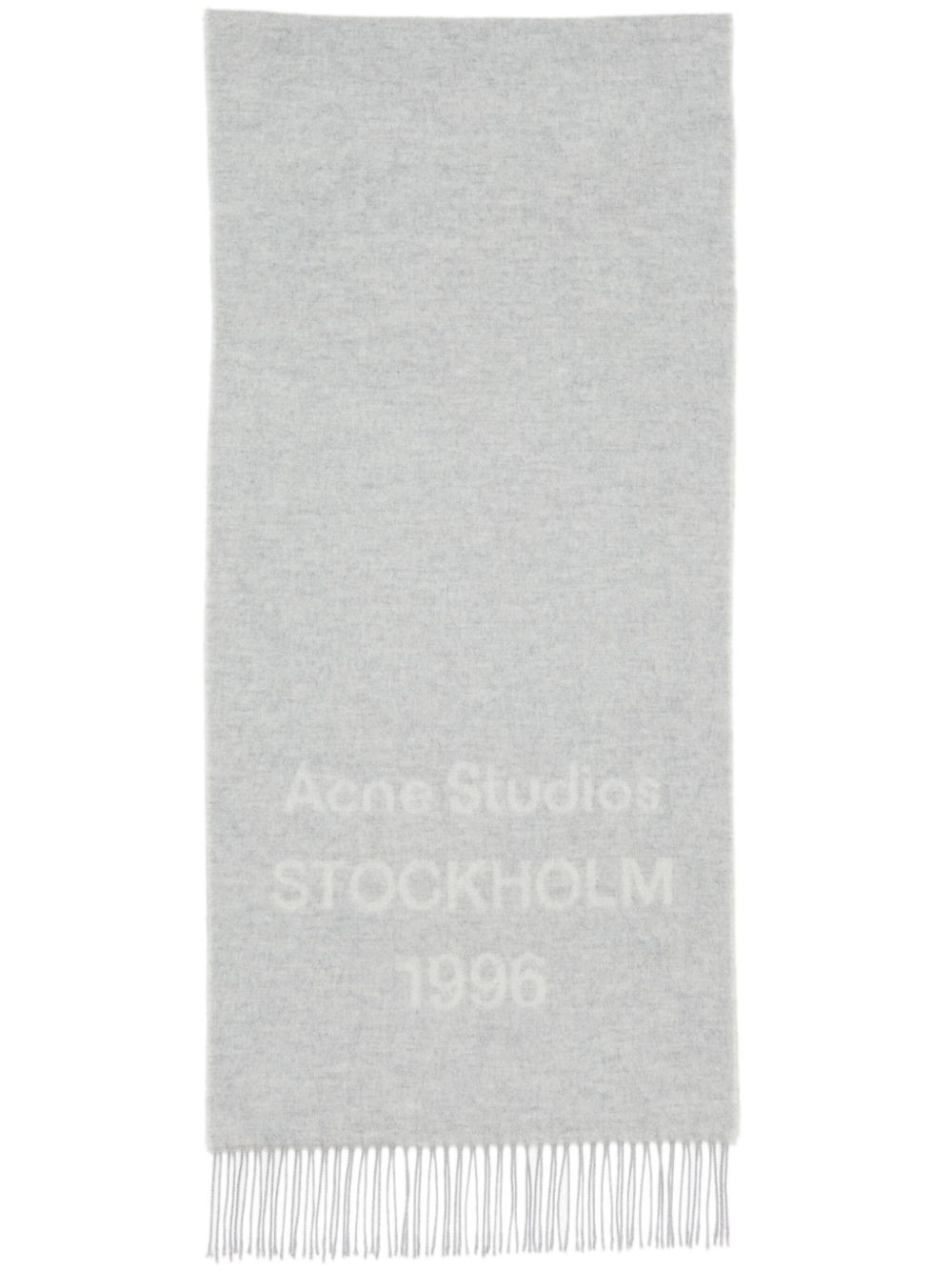 Acne Studios logo印花羊毛围巾 - 灰色