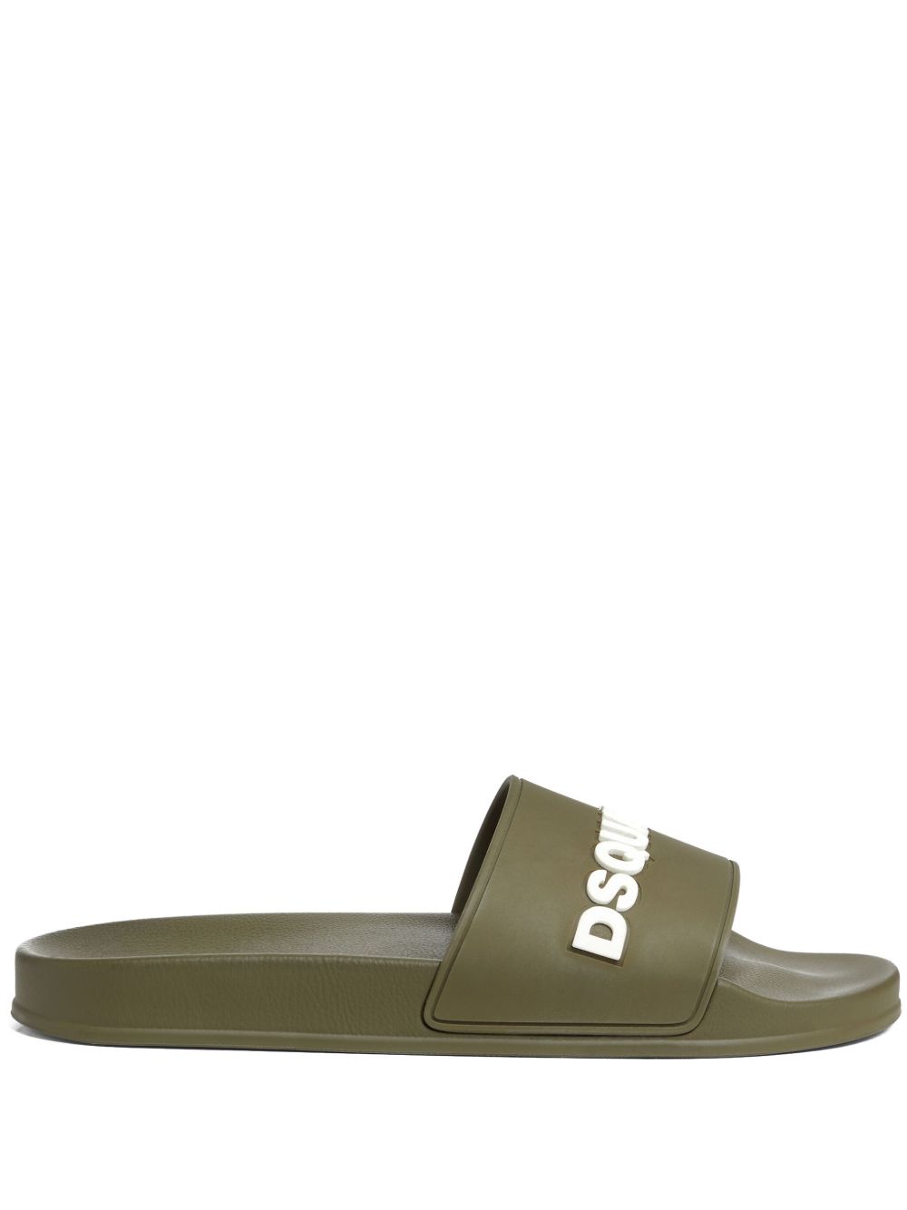 DSQUARED2 logo压纹拖鞋 - 绿色
