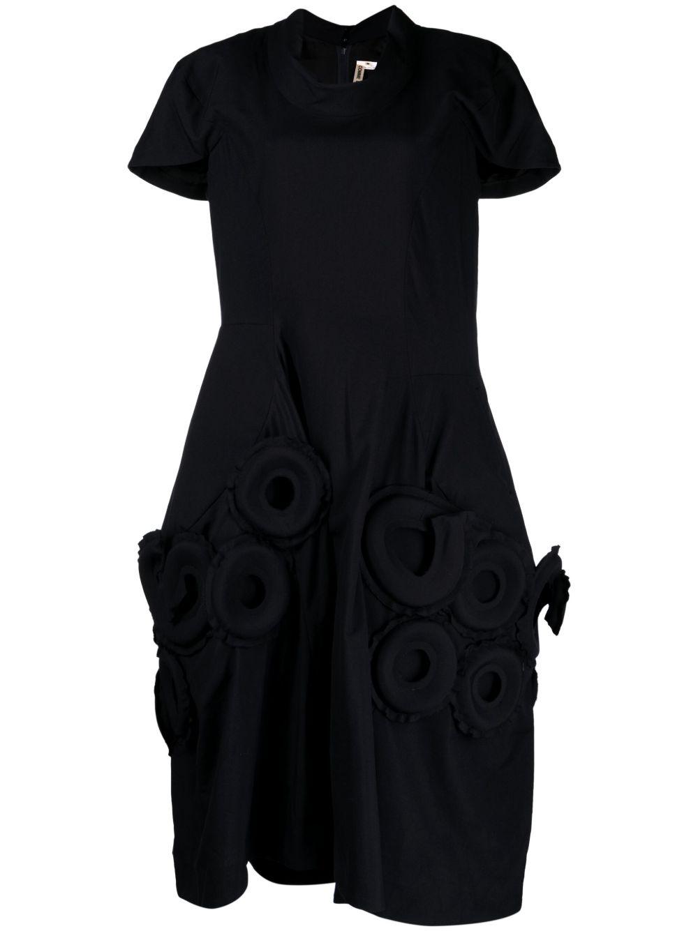 Comme Des Garçons 蓬松羊毛中长连衣裙 - 黑色