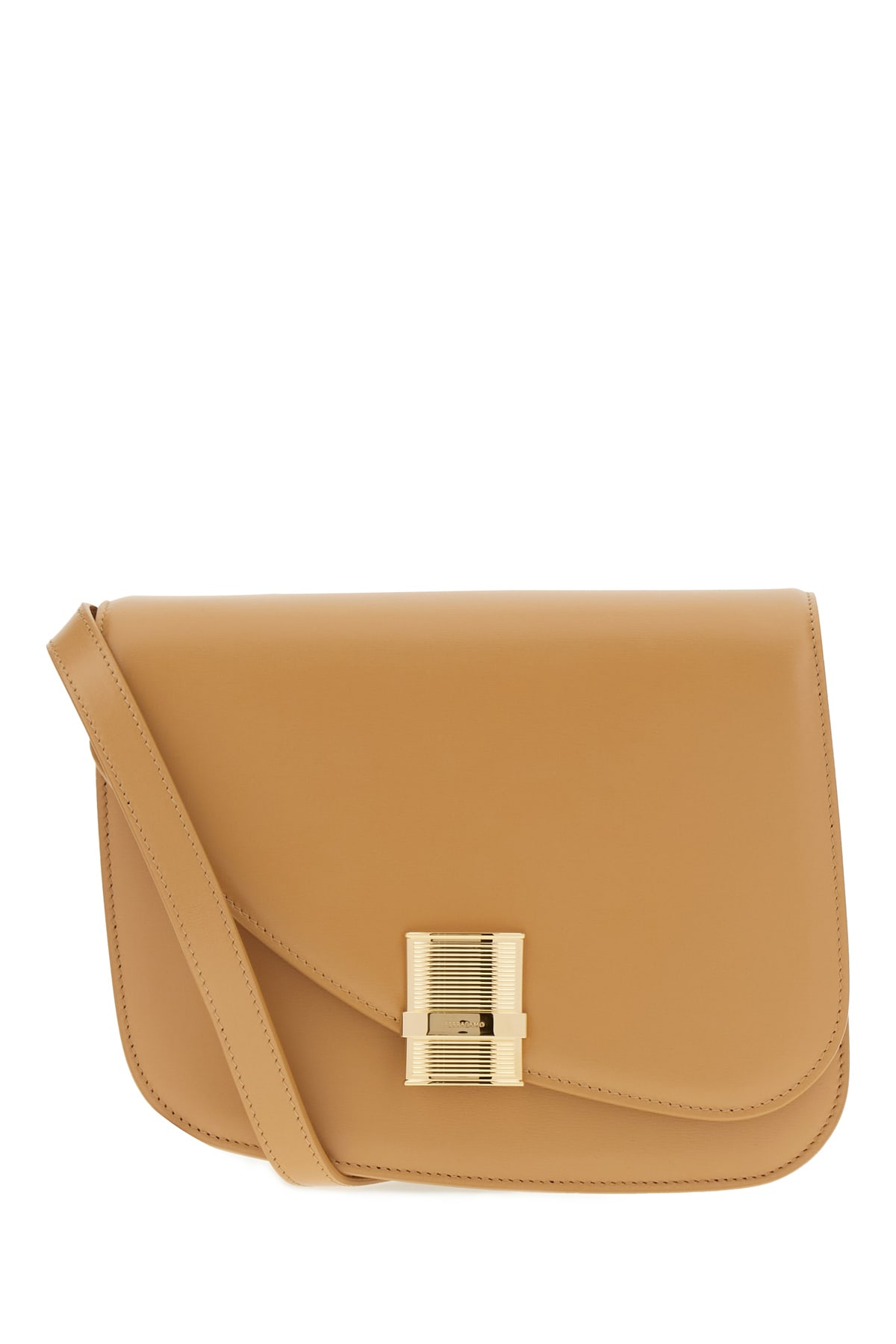 Ferragamo 驼色皮革中号Fiamma斜挎包