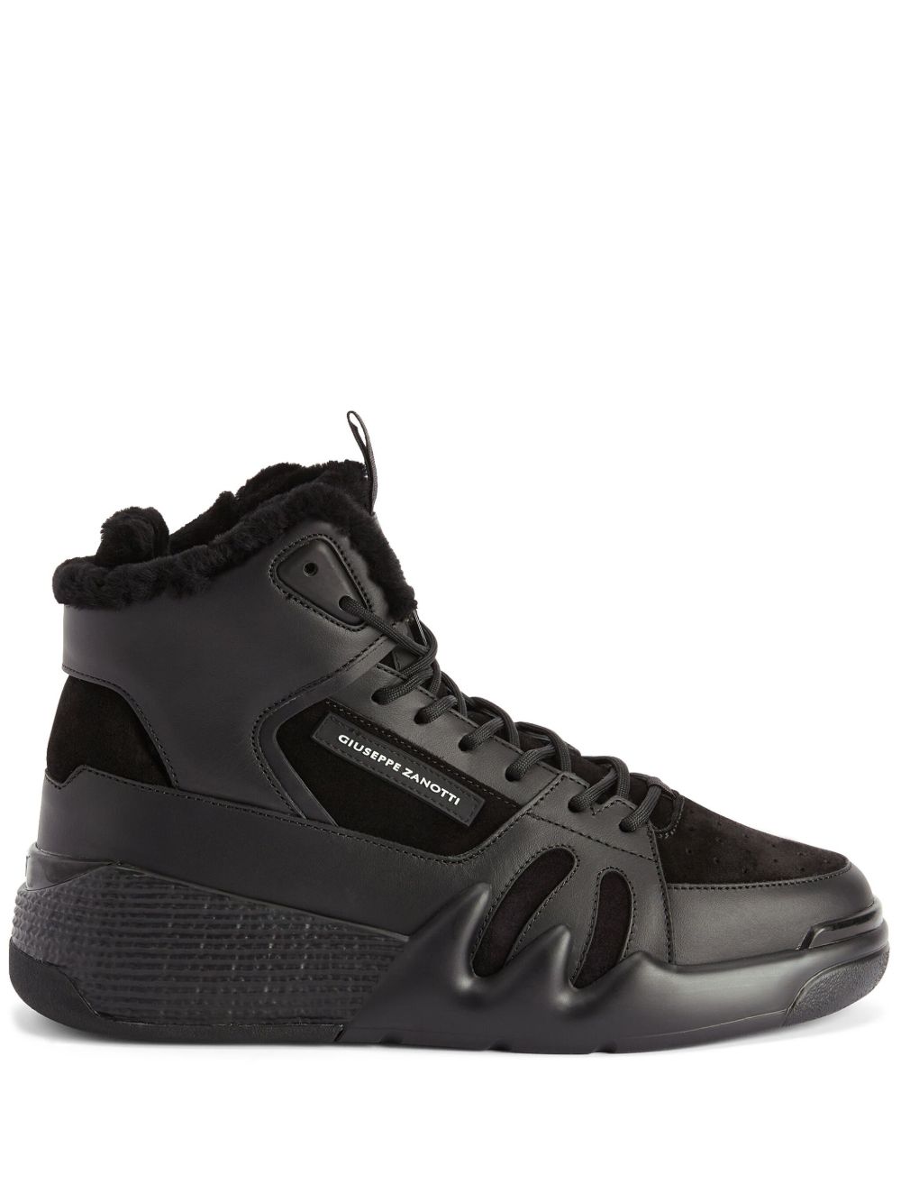 Giuseppe Zanotti Talon Winter 拼接皮质板鞋 - 黑色