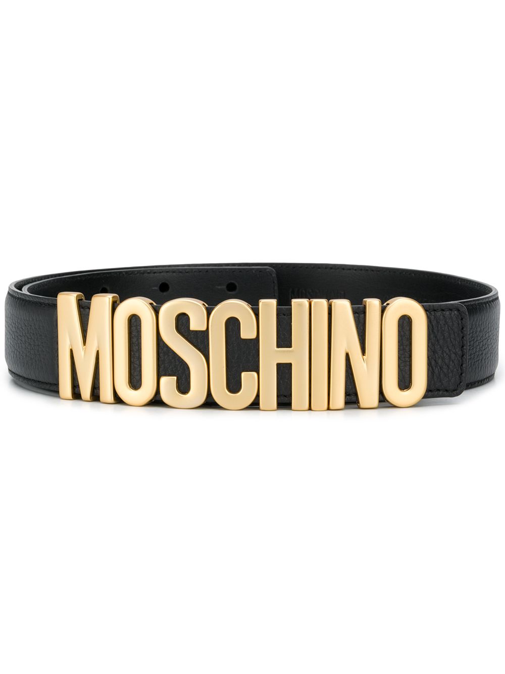 Moschino 莫斯奇诺 logo标牌腰带 - 黑色