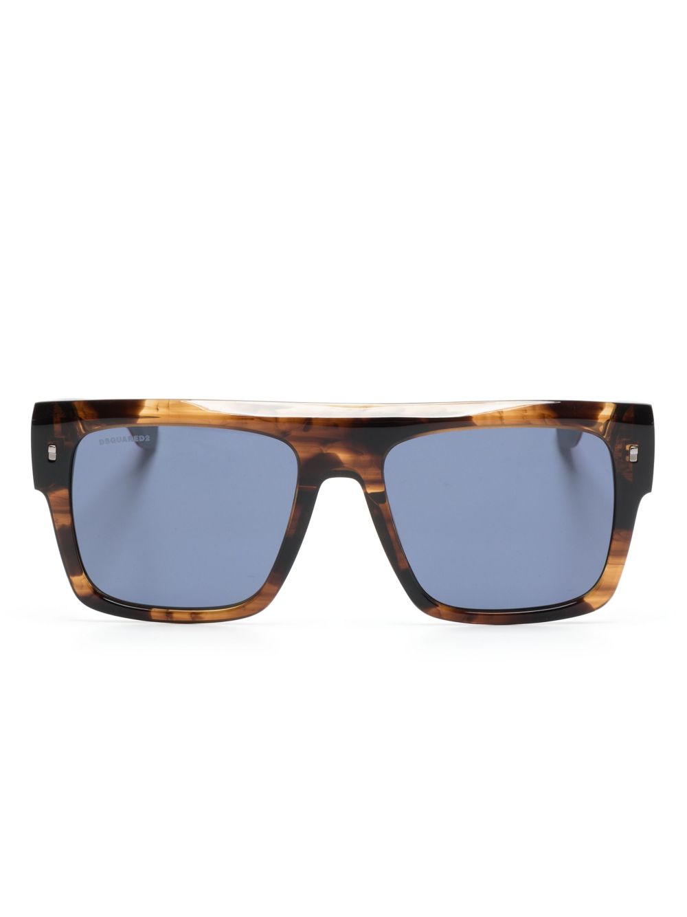 DSQUARED2 EYEWEAR 长方形框太阳眼镜 - 褐色