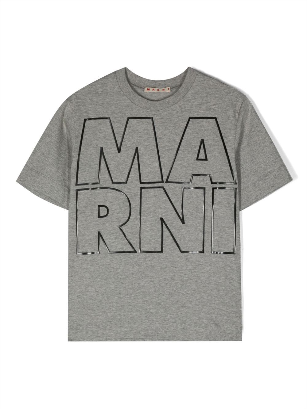 Marni Kids 凸纹logo T恤 - 灰色